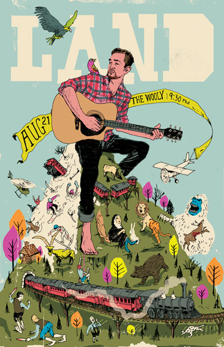 levy creative management, mike byers poster illustration, musician land, Rob Nicholls
