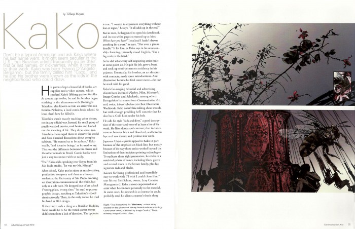 levycreative_kako_communicationarts.jpg levy creative management, kako, communincation arts interview, advertising annual 51, brazilian illustrator