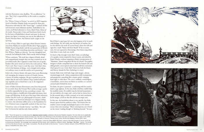 levycreative_kako_communicationarts.jpg levy creative management, kako, communincation arts interview, advertising annual 51, brazilian illustrator